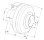 Корпус круглого канального вентилятора КККВ-100 размеры